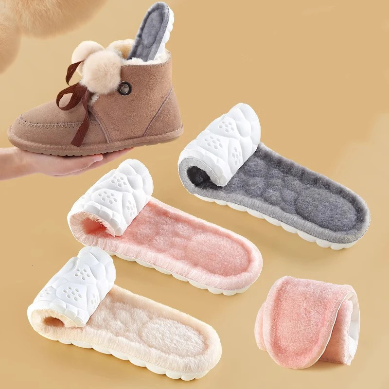 1 pair of unisex ultra soft cashmere snow boots with thick thermal pads for womens winter warmth and plush foot care insoles 241126