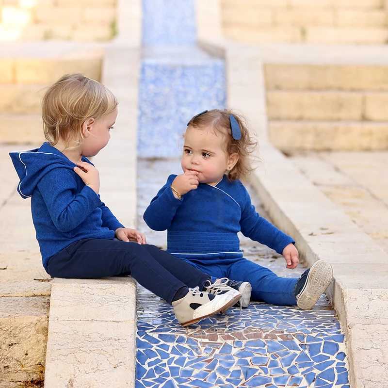 Clothing Sets Baby top pants new fall autumn winter ribbed cotton outfit family matching clothes boy girls clothing long sleeve shirt/pant H241126