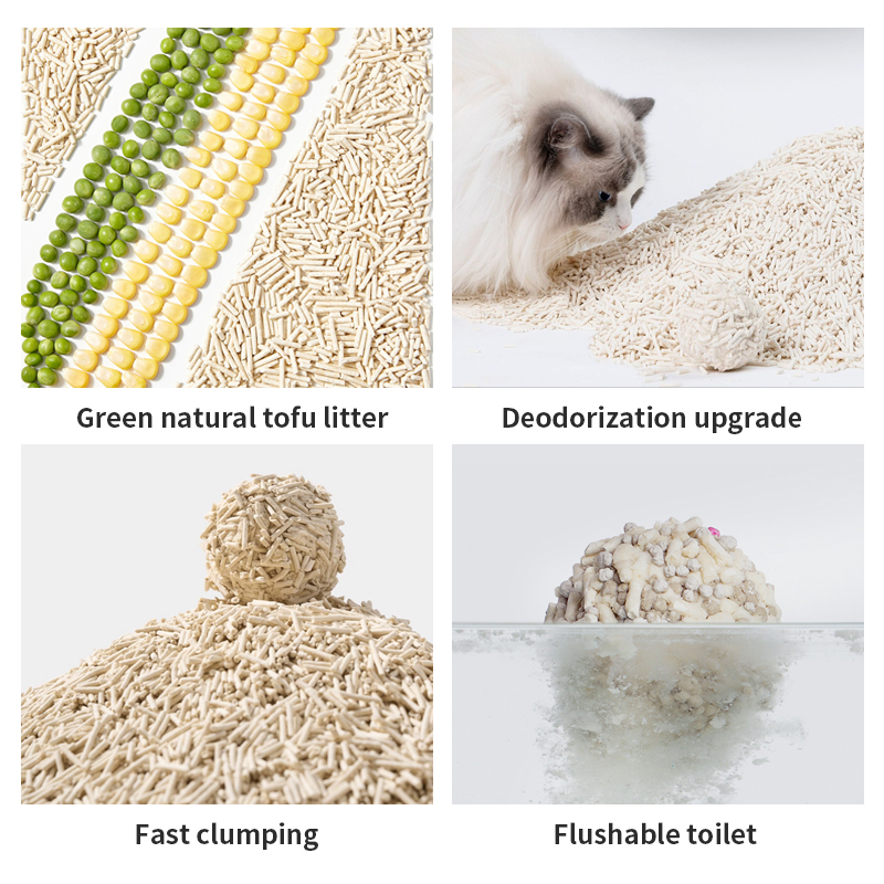 Natural Plant Cat Sand Easy Clean High Quality Biodegradable Tofu Cat Litter
