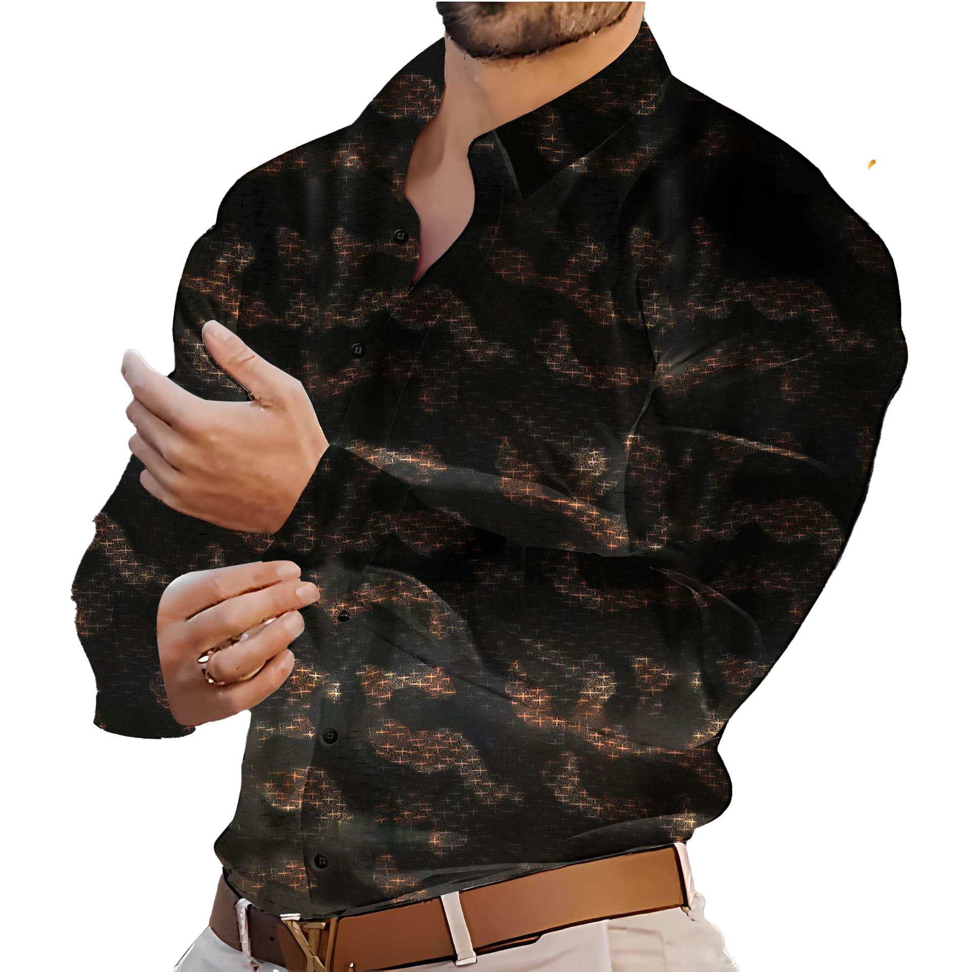 New Luxury Shirt designer mens shirt Fashion Slim Fit Long sleeved Polo designer shirt Printed button shirt S-xXXL high quality