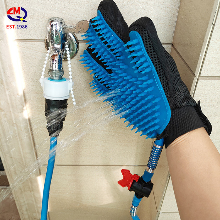 Adjustable Pet Bathing Tool glove Multi-Functional 2 in 1 Pet Dog Grooming glove Shower Sprayer Bath Brush