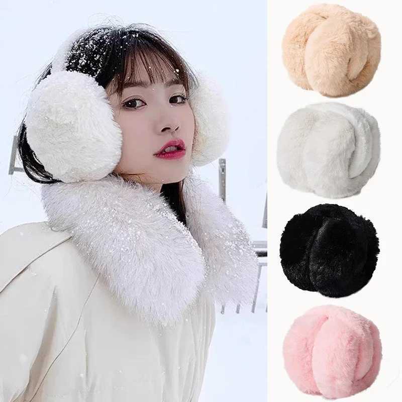 Fashion Winter Earmuffs for Women Men Soft Ear Warmer Plush Solid Color Adjustable Foldable Ear Muffs Earfl Earmuffs GiftsXJ241126
