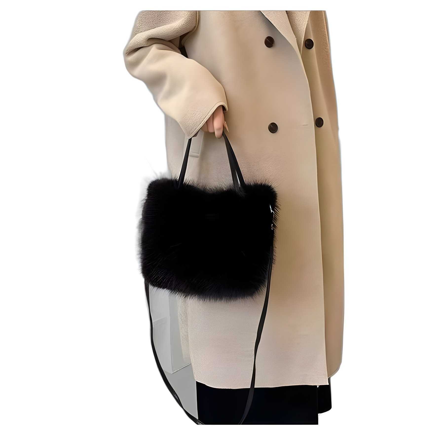 This year's popular new plush handbag 2023 winter new versatile Korean version single shoulder crossbody bag tote bag 241126