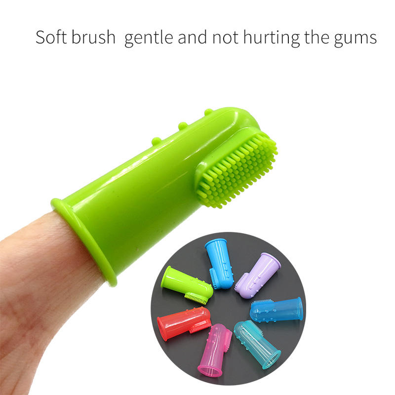 Factory Outlet Pet Toothbrush Silicone Finger Dog Toothbrush Finger Set Brushing Oral Cleaning Supplies
