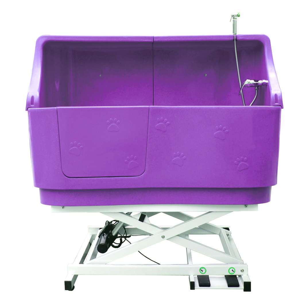 Factory Electric Lifting Plastic Pet Spa Bathtub Dog Grooming Bath with Backside Splasher