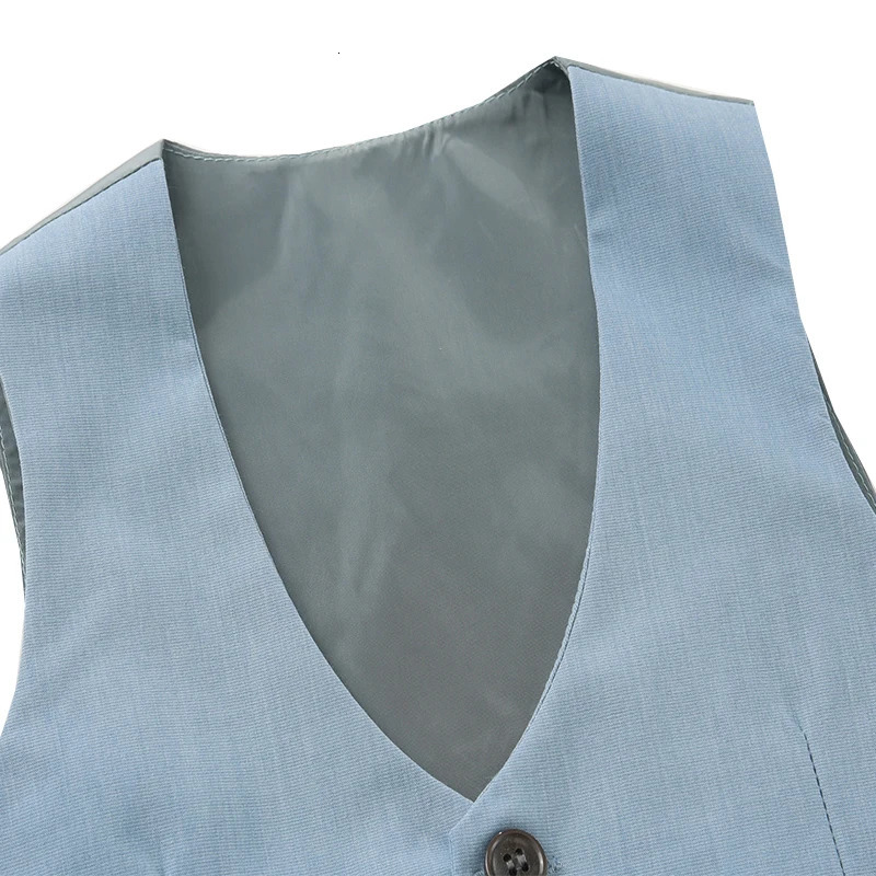 Gentleman Outfits Birthday Costume for Boy Children Spring Autumn Boutique Clothing Set Solid Vest Suit Kids Cotton Formal Wears 241126