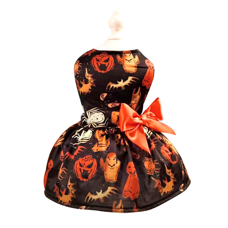 New Luxury Pet Dog Dress Halloween Pet Dog Clothes Scary Pumpkin Pet Dog Clothes