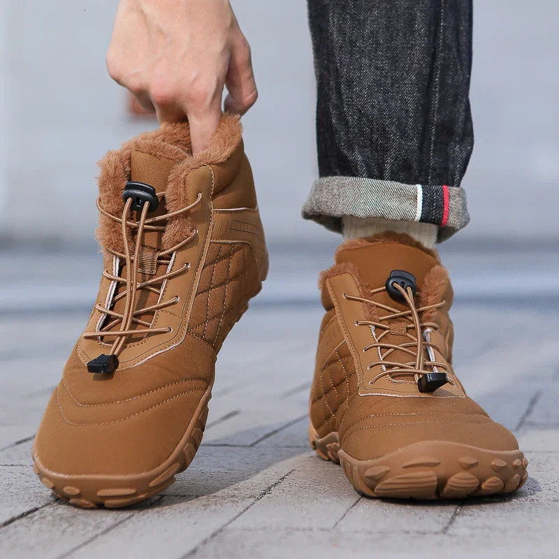 Winter Boots for Men Women Snow BareFoot Outdoor Non-slip Warm Fur Casual Sneakers Plus Size Ankle Boots Hiking Shoes 241125