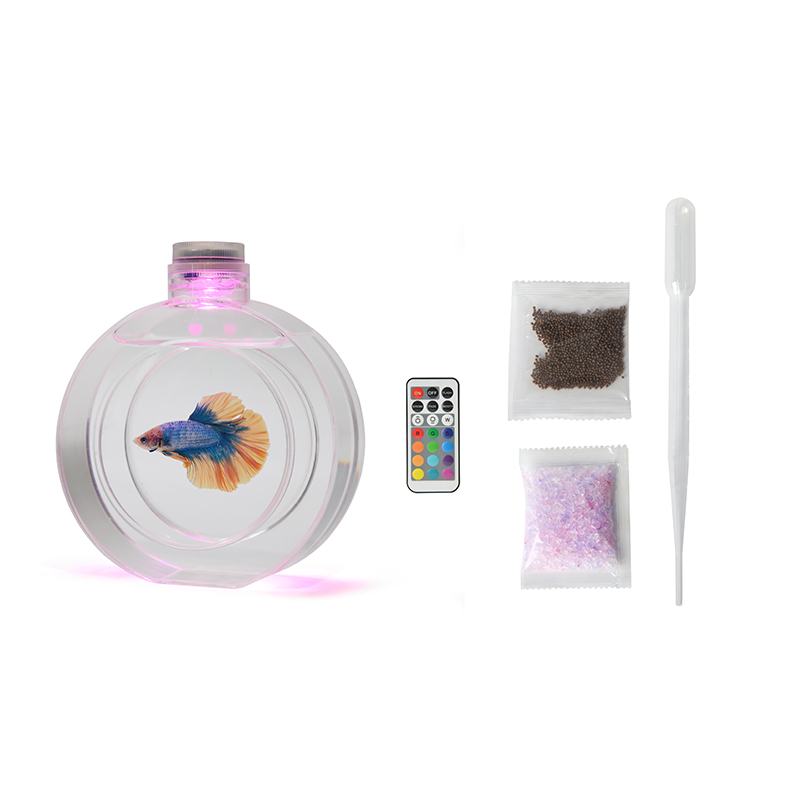 Zaohetian Remote control electronic colorful light Acrylic jellyfish tank desktop Acrylic fish tank Acrylic aquarium