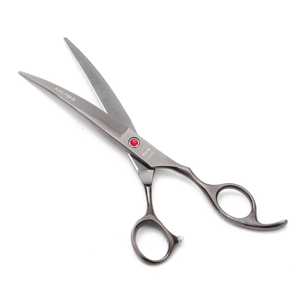 Pet Groomer Scissors 7" AQIABI Japanese Steel Bend Down Scissors Pet Scissors A4007