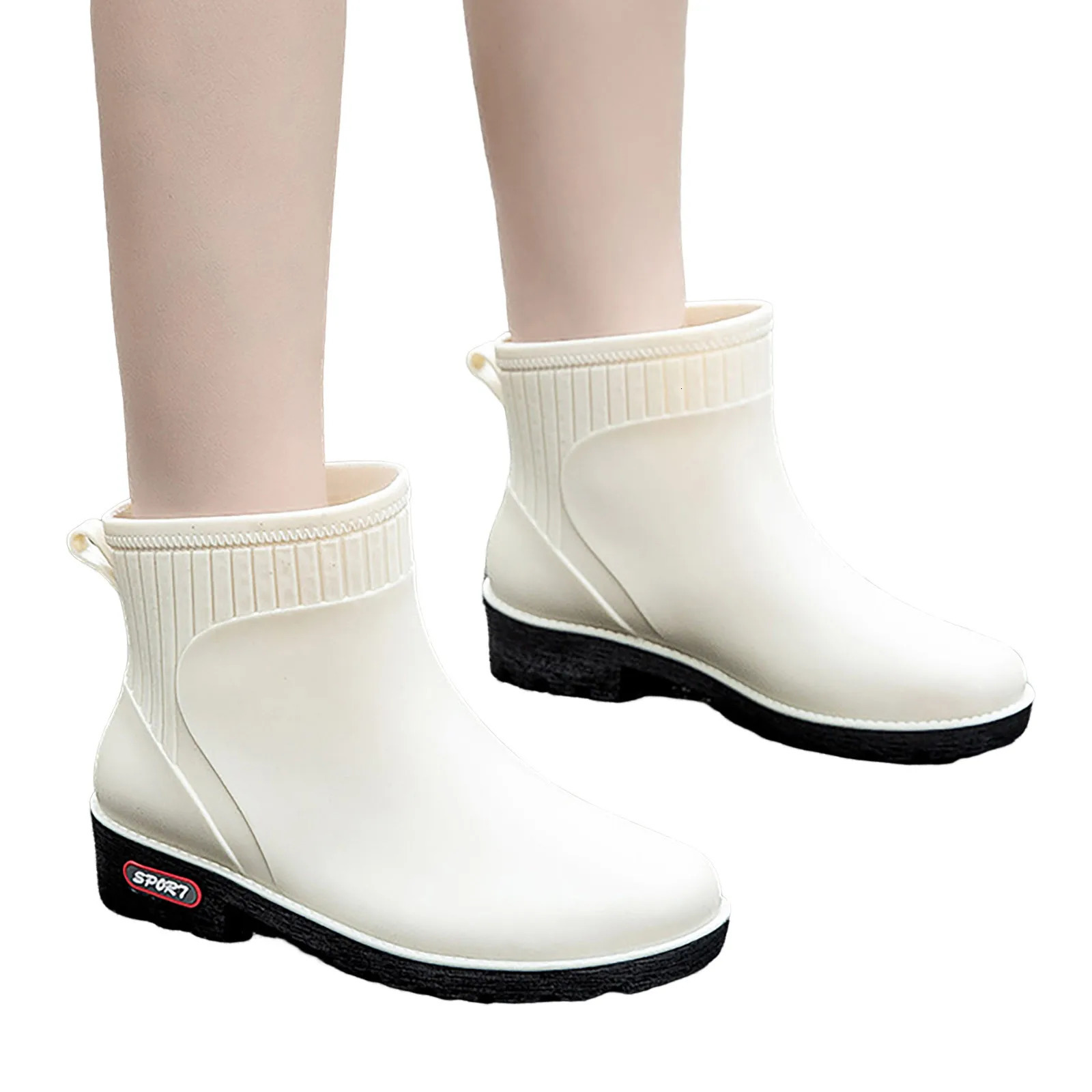 Waterproof rain boots for women rubber shoes for feet womens work garden Galohes waterproof short and chubby rain boots shoes Botas De Lluvia Mujer 24