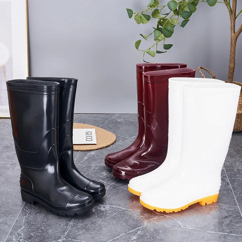 Rain boots thick solid soft galoshes outdoor waterproof botas para lluvia hombre 241126