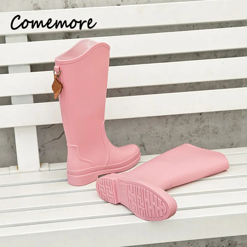 Womens Fashion Rain Shoes Womens Outdoor Wear Water Shoes High Rain Boots Waterproof Rubber Shoes Autumn Galoshes 241126