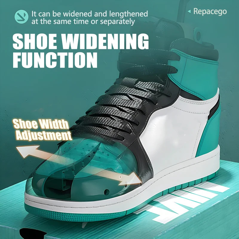 Repacego 1-piece shoe stretch tree universal unisex womens adjustable length high width low top shoe extender 241126