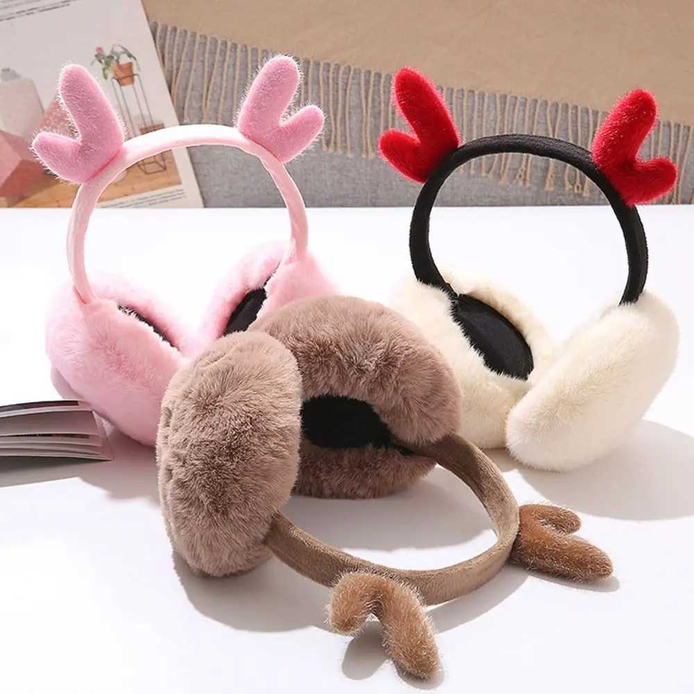 Autumn Winter Christmas Earmuffs Women Men Ear Warmer Plush Solid Color Adjustable Foldable Ear Muffs Earfl EarmuffsXJ241126