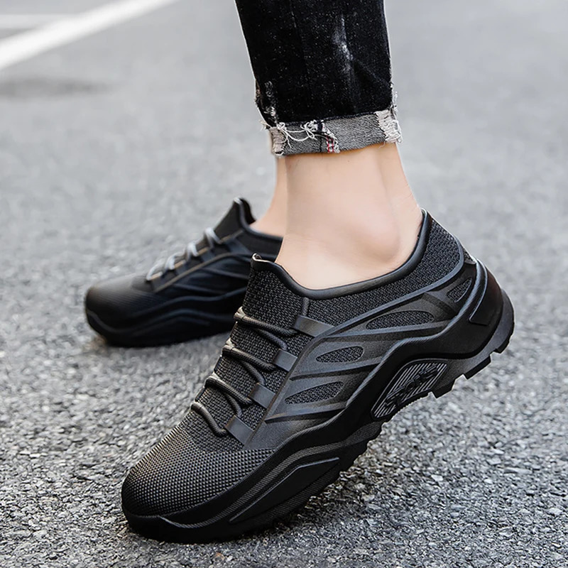 mens rain boots flat bottomed waterproof wear-resistant kitchen car wash work shoes outdoor mens sports shoes mens lightweight fishing shoes 241126