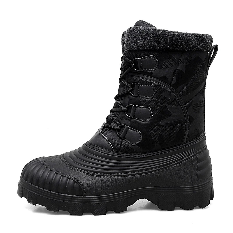 Winter mid calf mens duck boots warm outdoor snow boots waterproof hunting boots work boots mens camouflage outdoor shoes 241126