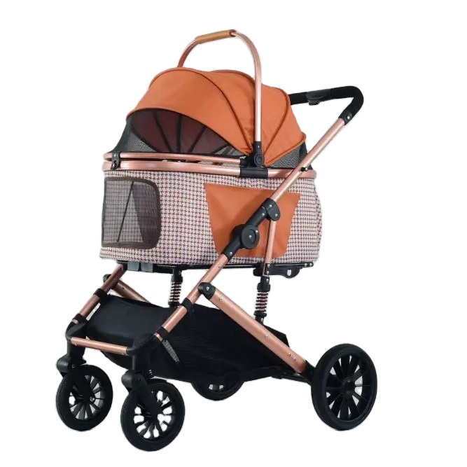 wholesale multi color outdoor travel 4 wheel pet stroller fold dog carrier city walk strolg cart