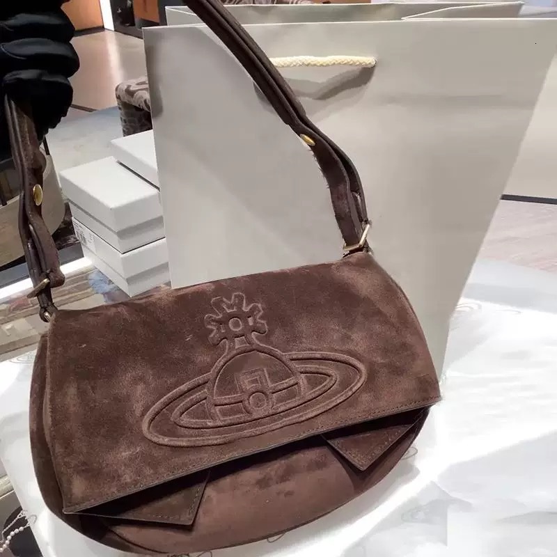 2025S Designer Female bag Western Empress Dowager swallow bag autumn and winter new retro suede bag hobo bag underarm bag high-end sense of all-match 