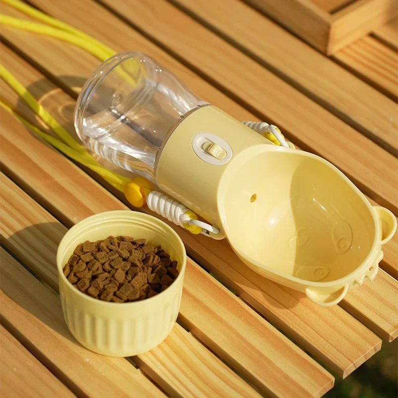 free shipping Pet Feeder Portable Water Bottle With Food Cup For Small Large Dog Cats Outdoor Walking Drinking Feed Dispense 241125