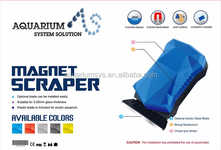 A.S. MS/S Magnet Scraper Aquarium Cleaner Fish Tank Brush (S/Simple Packing)