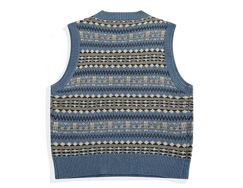 Sweater Vest Men O-neck Japanese Striped Stylish Harajuku Apricot All-match Unisex Clothing Knitwear Baggy Streetwear A10 241126