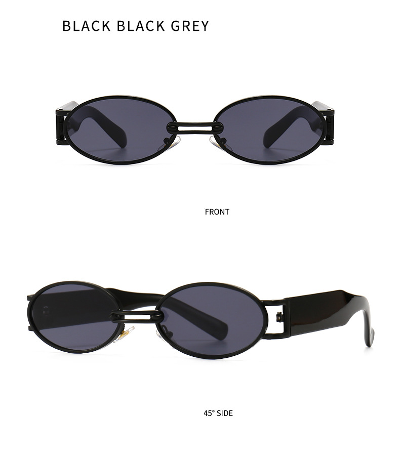 Fashion women's round frame full frame glasses personalised metal frame decorative glasses suitable for travelling and taking photos