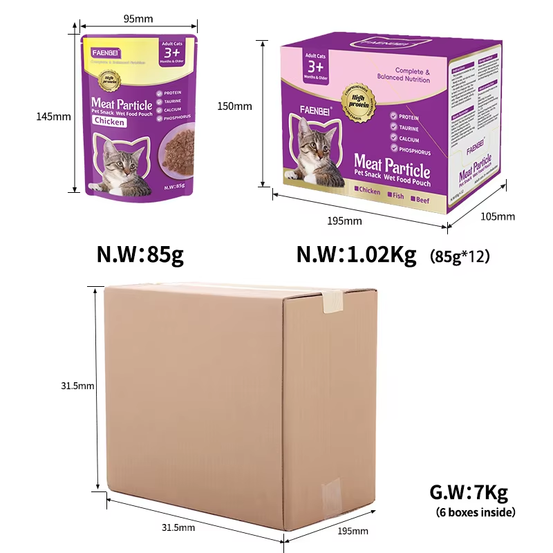 Factory Price Pet wet food Cat Treat Cat Snack Pouch 85g