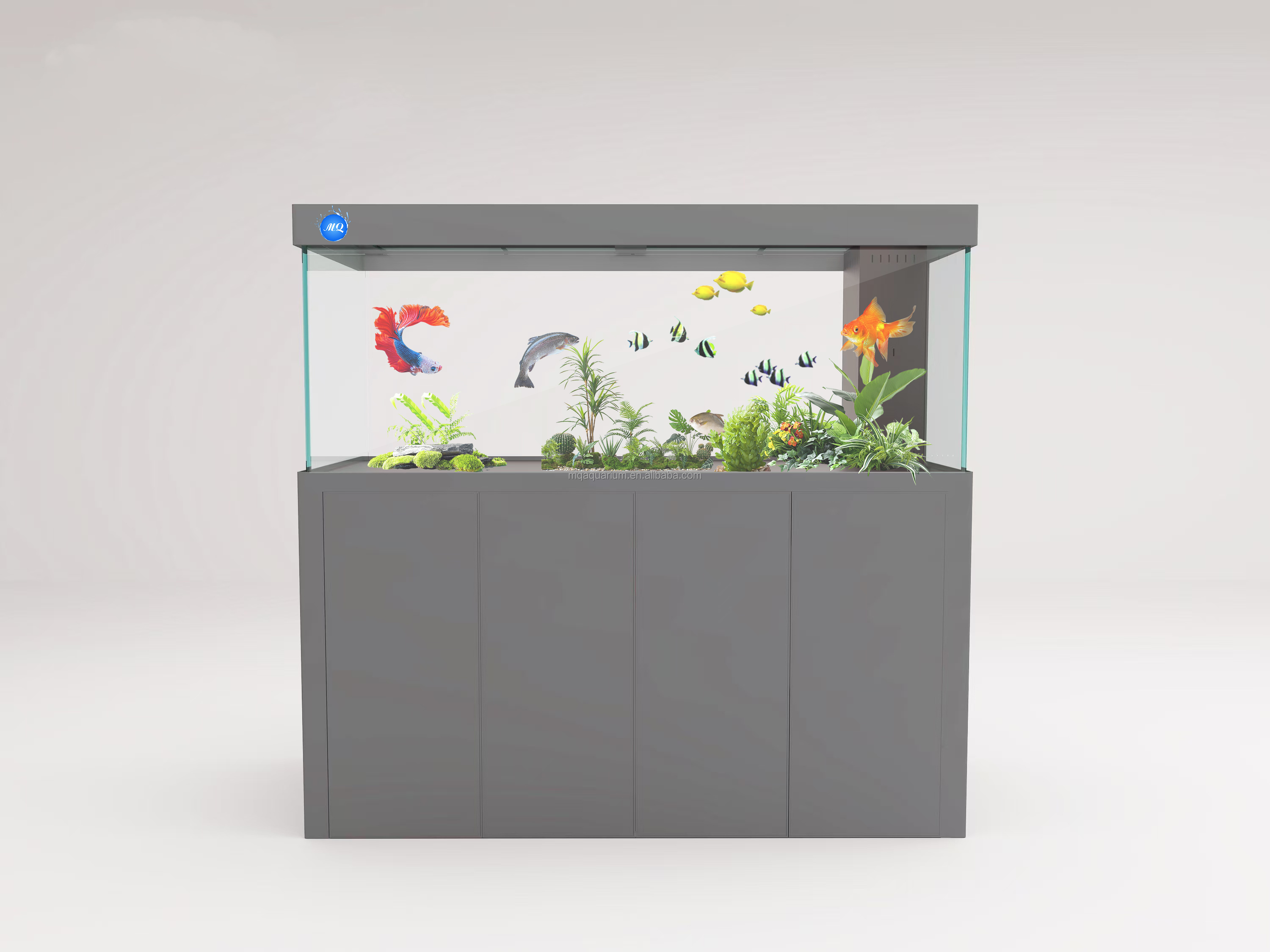 Aquarium living room glass ultra white tank large, medium and small professional bottom filter aquarium fish tank