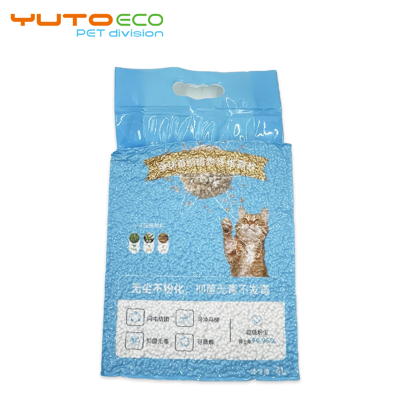 2024 Custom Striped Shape bamboo cat litter Flushable strong Clumping dust free PH health indicator bamboo cat litter sand