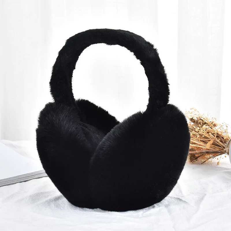 Soft Plush Earmuffs Winter Ear Warmer for Women Men Fashion Solid Color Foldable Earfl Outdoor Cold Protection Ear CoverXJ241126