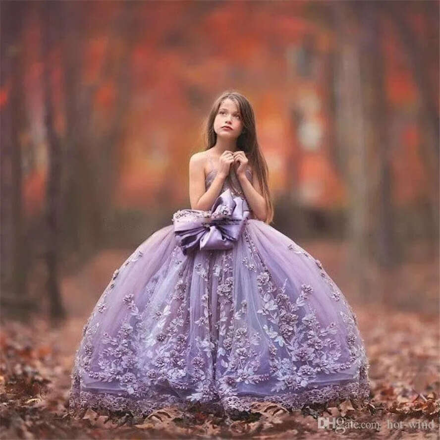 Fluffy Ball Gown Dress For Girls: 3D Ral Applique, Birthday & Wedding Party