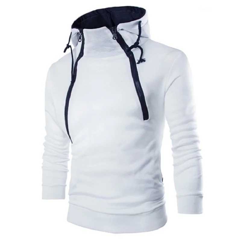 Mens Hoodie Long Sleeve Mens Sportswear Zipper Hoodie Collar Mens Sportswear Top Coat Black Sportswear W250110