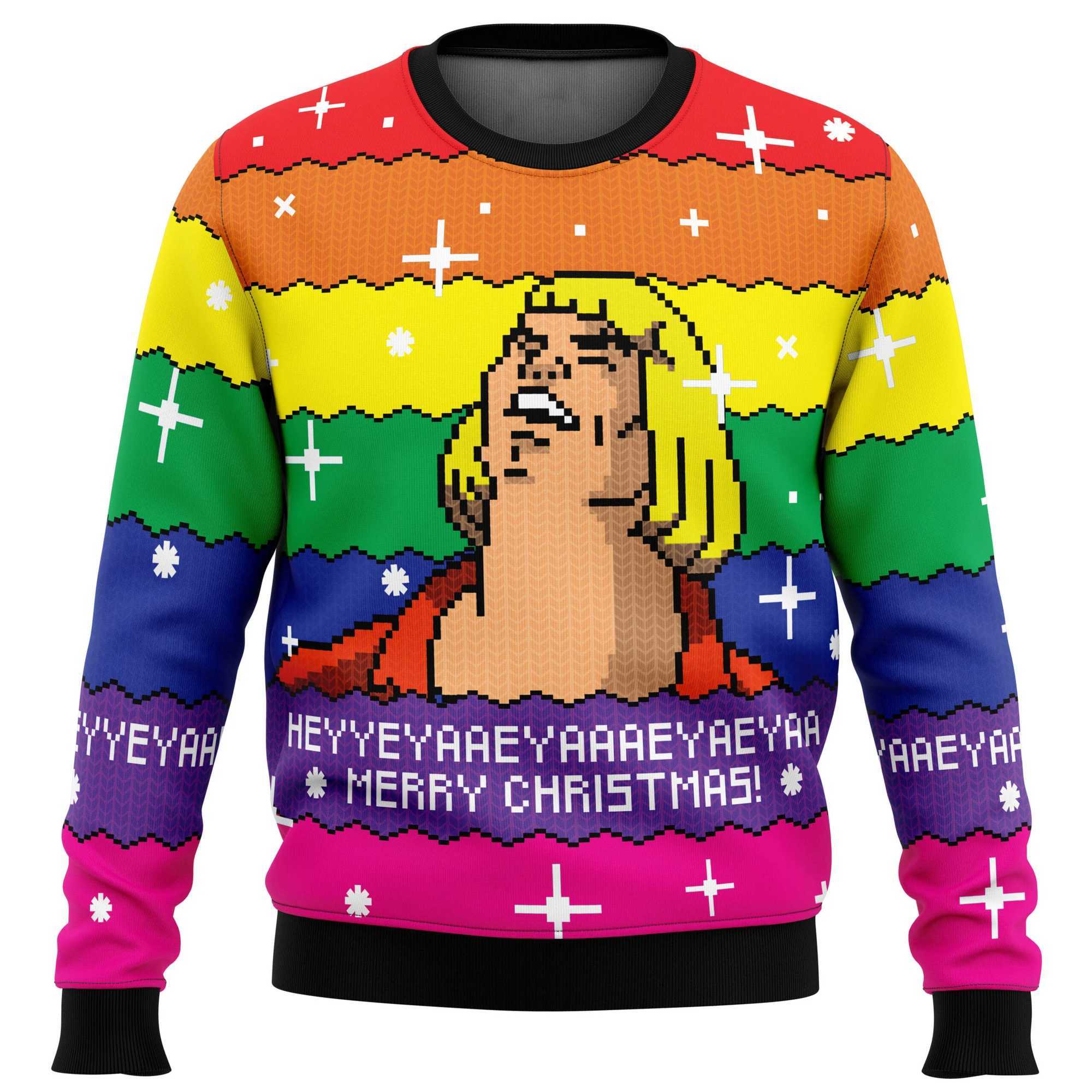 HEYYYYYYYA HE-MAN 2024 New Years Christmas clothing oversized Christmas promotion fashion street neutral style Christmas sweater W241126