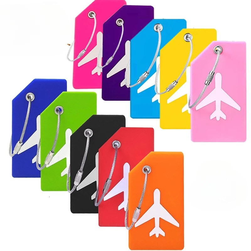 5PCS Women Men Travel Accessories Silicon Luggage Tags Suitcase ID Name Addres Holder Baggage Tag Unisex Label High Quality 241114