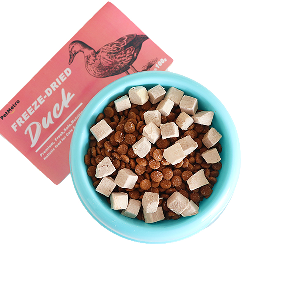 OEM Cat Treats Wholesalers Natural Diced Chicken Duck Meat High Protein Freeze Dried Snack Dog Pet Food