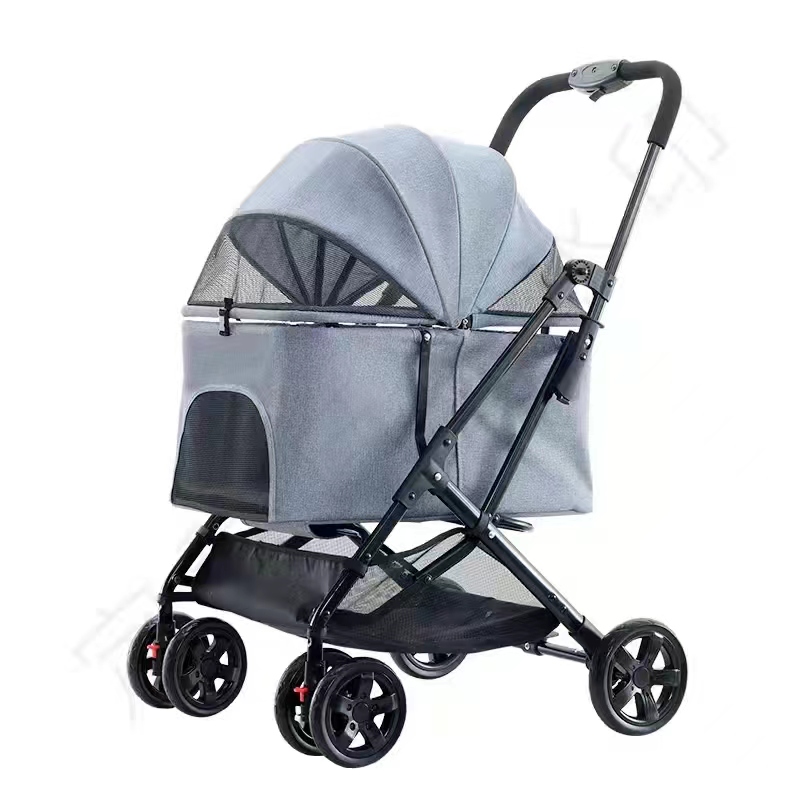 Fashion Big Window Clear View Trolley Cat House Travel Backpack Pet Carrier Soft Dog Carrier Walk Strolling Cart With 4 Wheels