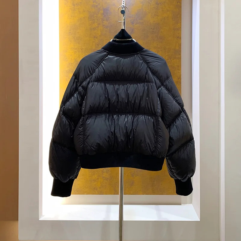 Womens Winter Cropped Puffer Parka Jacket Short Warm Quilted Jacket Long Sleeve Padded Jacket Winter Warm Jacket 241125
