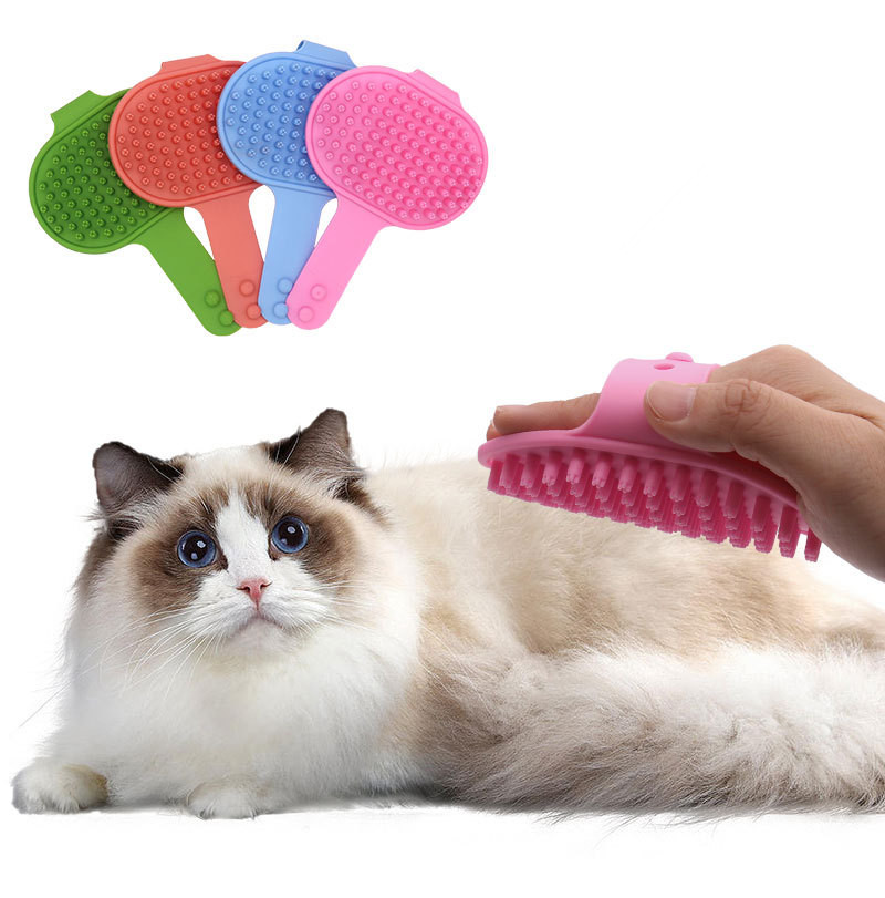 Pet Brush Silicone Bath Scrubber Soft Silicone Pet Shower Groom Silicone Massage Essential Cleaning Brush