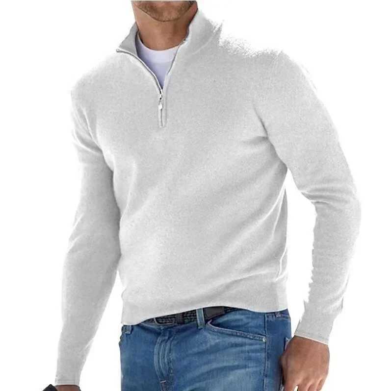New mens half zipper V-neck knitted top casual floral sweater polo shirt wholesale fashion retail W241126