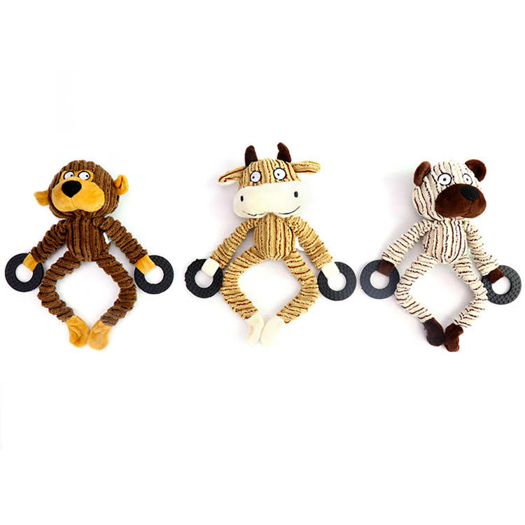 Wholesale Hot-sellig Pet Animal Plush Stuffed Squeaky Toy for Dogs and Cats Teeth Cleaning Claw Grinding Interactive New Pet Toy