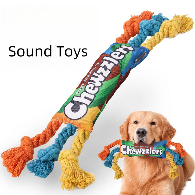New Pet Dog Toy Rainbow Twist Candy Dog Interactive Noise Squeaky Sound Emitting Pet Toy