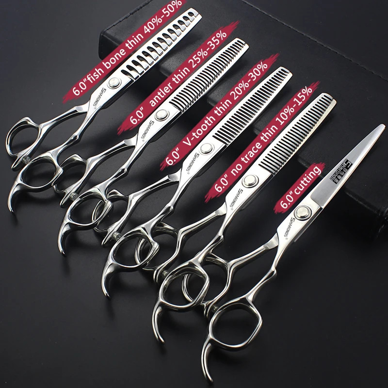 SHAROND 5.567 inch Professional Scissors barbershops hairdressing scissors set barber scissors cutting tool thinning shears 241125