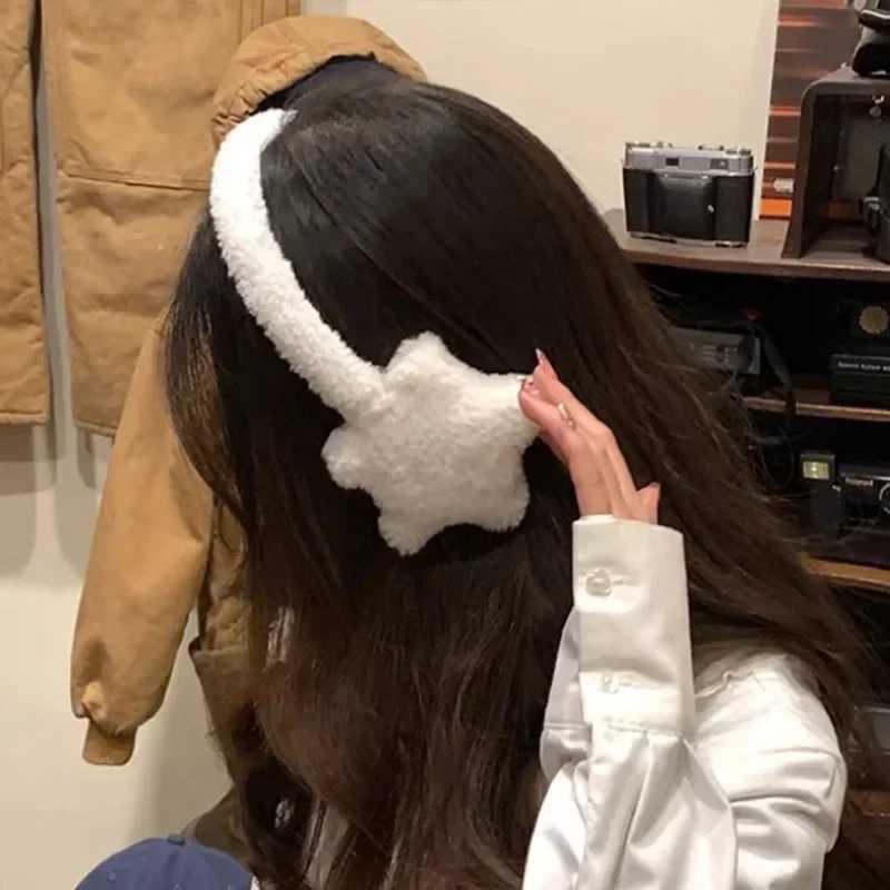Winter Warm Thickened Star Earmuffs Women Cute Y2k Stripe Scarf Janese JK Women Ear Protection Cycling Eaags Y2k AccoriesXJ241126