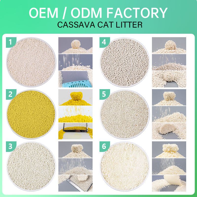 Factory custom package Direct Sale dust free natural biodegradable Premium Clumping Cassava Cat Litter Sand