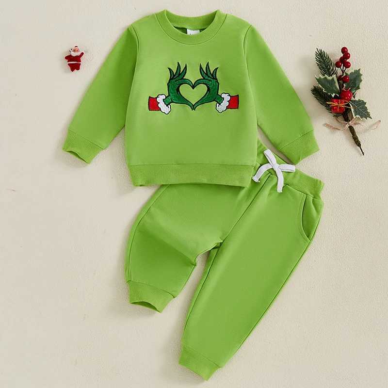 Clothing Sets Toddler Unisex Christmas Costume Red Reindeer Print Hoodie and Pants Set for Baby Boy Girl Xmas Outfit 2 Piece Set H241126