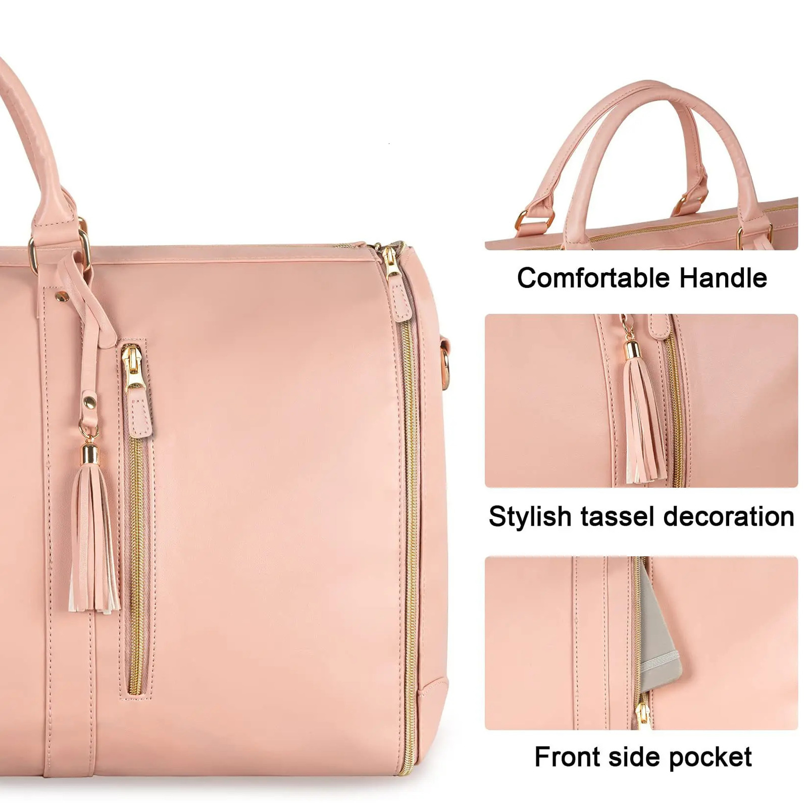 Womens Large PU Folding Suit Storage Bag Large Capacity Hand Luggage Bag Travel Bag Multi Function 241114