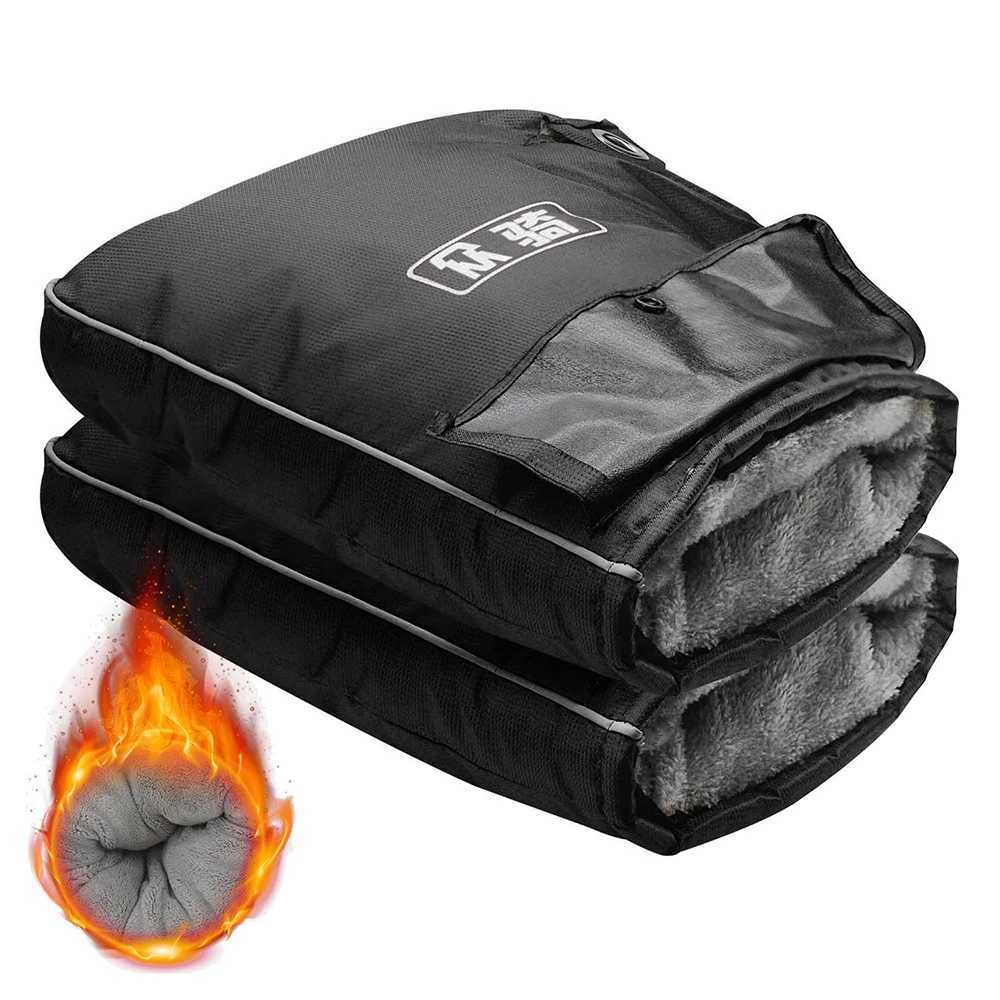 Motorcycle Scooter Thick Warm Handlebar Muff Grip Handle Bar Muff Rainproof Riding Protective Winter Warmer Thermal Cover Gloves S25118