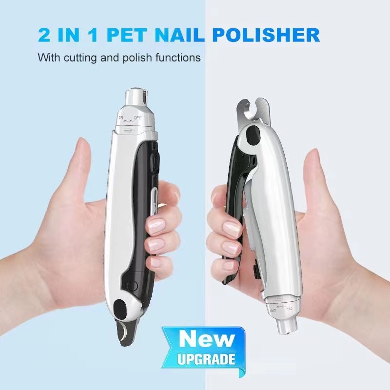 2 In 1 Factory Direct Sale Electric Pet Nail Grinder Dog Nail Scissors Rechargeable Pet Trimmer Electric Pet Grinder On Sale