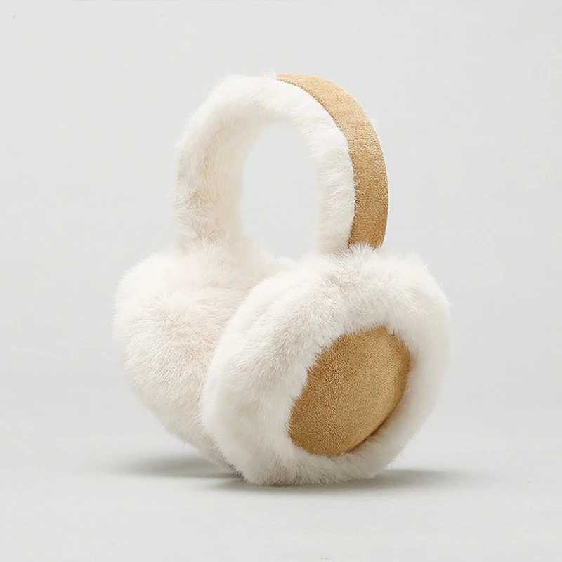 Autumn Winter Women Ear Muffs Suede Fabric Plush Fashion Soft Cold-proof Earmuffs Color Blocking Delicate Cute Warm HeadphonesXJ241126